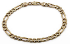 14 Karat Yellow Gold Unisex Figaro Link Bracelet