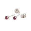 14 Karat White Gold Ruby Stud Earrings