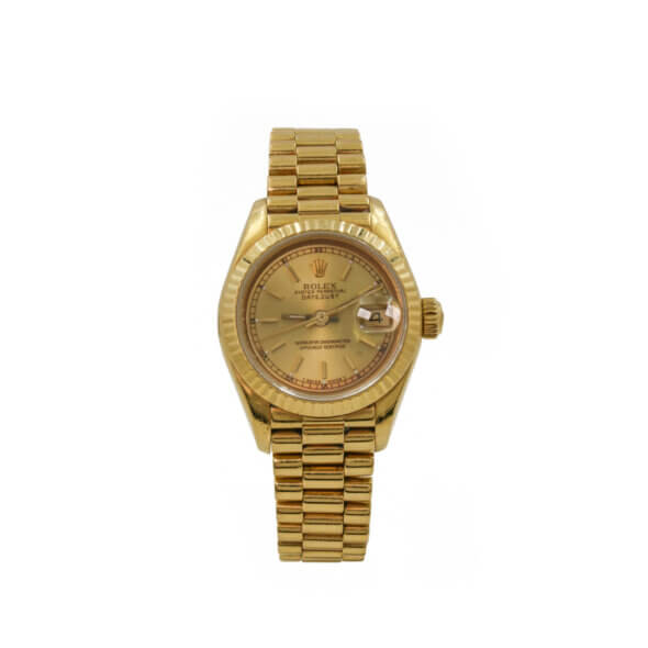 Ladies 18 Karat Yellow Gold Rolex Datejust with Presidential Bracelet