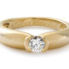 18 Karat Yellow Gold Cartier Half Bezel Diamond Ring