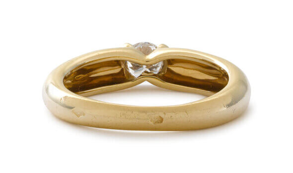 18 Karat Yellow Gold Cartier Half Bezel Diamond Ring