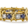 Tiffany & Co. Schlumberger Sixteen Stone Ring with Diamonds and Sapphires side