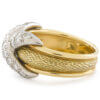 Tiffany & Co. by Schlumberger 18 Karat Yellow Gold with Diamond Set Platinum 'X" Ring side view