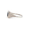 Platinum Art Deco Style Square Emerald Cut Sapphire and Diamond Ring