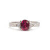 Platinum 1.25 Carat Oval Pink Sapphire | Diamond Ring Front View