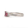 Platinum 1.25 Carat Oval Pink Sapphire | Diamond Ring Left Side