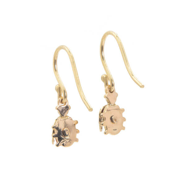 Victorian Gold Ladybug Dangle Earrings