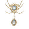 14 Karat Yellow Gold Swag Aquamarine Necklace Circa 1900 front view