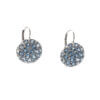 Platinum Aquamarine Dome Disco Ball Earrings