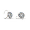 Platinum Aquamarine Dome Disco Ball Earrings