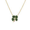 14 Karat Yellow Gold, Pearl | Enamel Four Leaf Clover Necklace