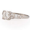 Platinum Art Deco Diamond Engagement Ring Set With A .75 Carat Old European Cut Center Diamond