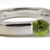 4.8 Milllemeter Fantasy Cut Peridot in 14 Karat White Gold