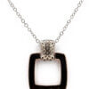 14 Karat Rose | White Gold Square Necklace