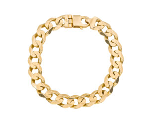 14 Karat Large Yellow Gold Cuban Link Bracelet