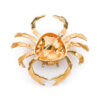 18 Karat Yellow Gold Large Crab Brooch with Diamond Eyes