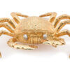 18 Karat Yellow Gold Large Crab Brooch with Diamond Eyes