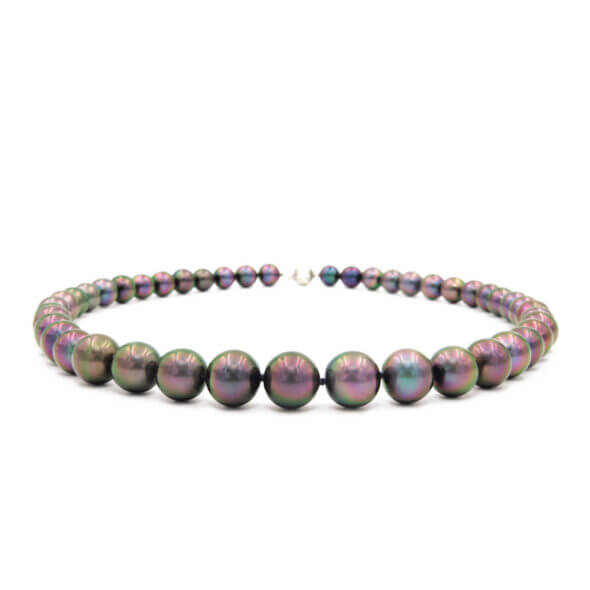 18 Inch Aubergine Natural Colored Tahitian Pearl Necklace