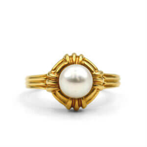 18K Yellow Gold Tiffany & Co. Pearl Ring