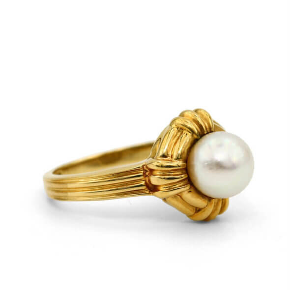 18K Yellow Gold Tiffany & Co. Pearl Ring