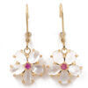14 Karat White Gold, Moonstone | Pink Sapphire Earrings