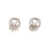 14 Karat White Gold Morganite and Diamond Halo Earrings back view