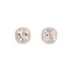 14 Karat White Gold Morganite and Diamond Halo Earrings front girl