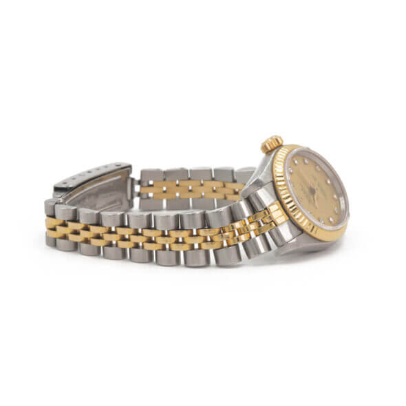 Small Ladies Two Tone Rolex Oyster Perpetual with Jubliee Bracelet and Diamond Hour Markers - Model 6719