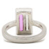 18 Karat White Gold Baguette Diamond | Pink Sapphire Ring