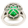 14 Karat White Gold 9.58 Carat Cabochon Cut Emerald | Diamond Ring