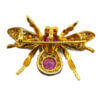 Silver | Gold Plated Pink Sapphire and Diamond Bee Brooch