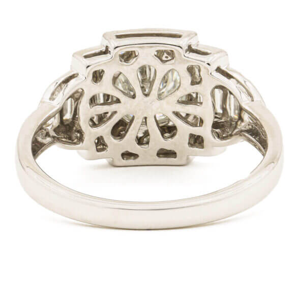 1.01 Carat Art Deco Style Diamond Ring in 18 Karat White Gold