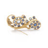 14 Karat Yellow Gold Benitoite | Sapphire Brooch