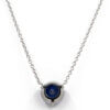 14 Karat White Gold and Platinum Sapphire Necklace