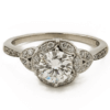 14 Karat White Gold 1.07 Carat Unique Diamond Halo Engagement Ring with GIA Report