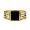 Two tone 14K Gold Mens Onyx Ring