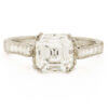 Amazing Platinum Diamond Asscher Cut Diamond Engagement Ring front view