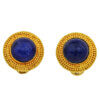 Ilias Lalaounis Sodalite Disc Earrings In 18 Karat Yellow Gold front view