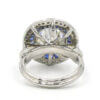 18 Karat White Gold Sapphire and Diamond Double Halo Semi Mount ONLY back view
