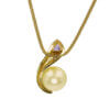 18 Karat Yellow Gold South Sea Pearl, Pink Diamond and Garnet Necklace back view