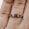 18 Karat Yellow Gold Ruby and Diamond Bezel Set Band