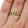 14 Karat Yellow Gold Sapphire and Diamond Squared Channel Band