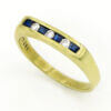 14 Karat Yellow Gold Sapphire and Diamond Squared Channel Band