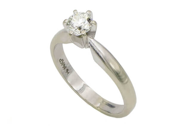 14 Karat White Gold 0.72 Carat Diamond Solitaire