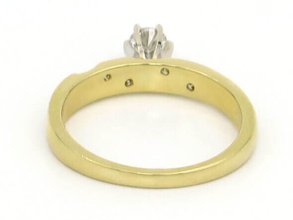 14 Karat Yellow Gold Diamond Engagement Ring