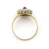 Platinum | 18 Karat Yellow Gold Cabochon Ruby and Diamond Teardrop