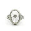 Carved Rock Crystal in 14k White Gold with Diamond