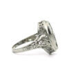 Carved Rock Crystal in 14k White Gold with Diamond