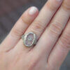 Carved Rock Crystal in 14k White Gold with Diamond