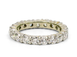 18 Karat White Gold 2 Carat Total Weight Diamond Eternity Band front view